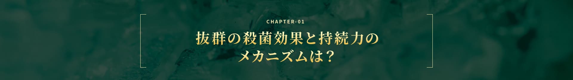 CHAPTER-01 抜群の殺菌効果と持続力のメカニズムは?